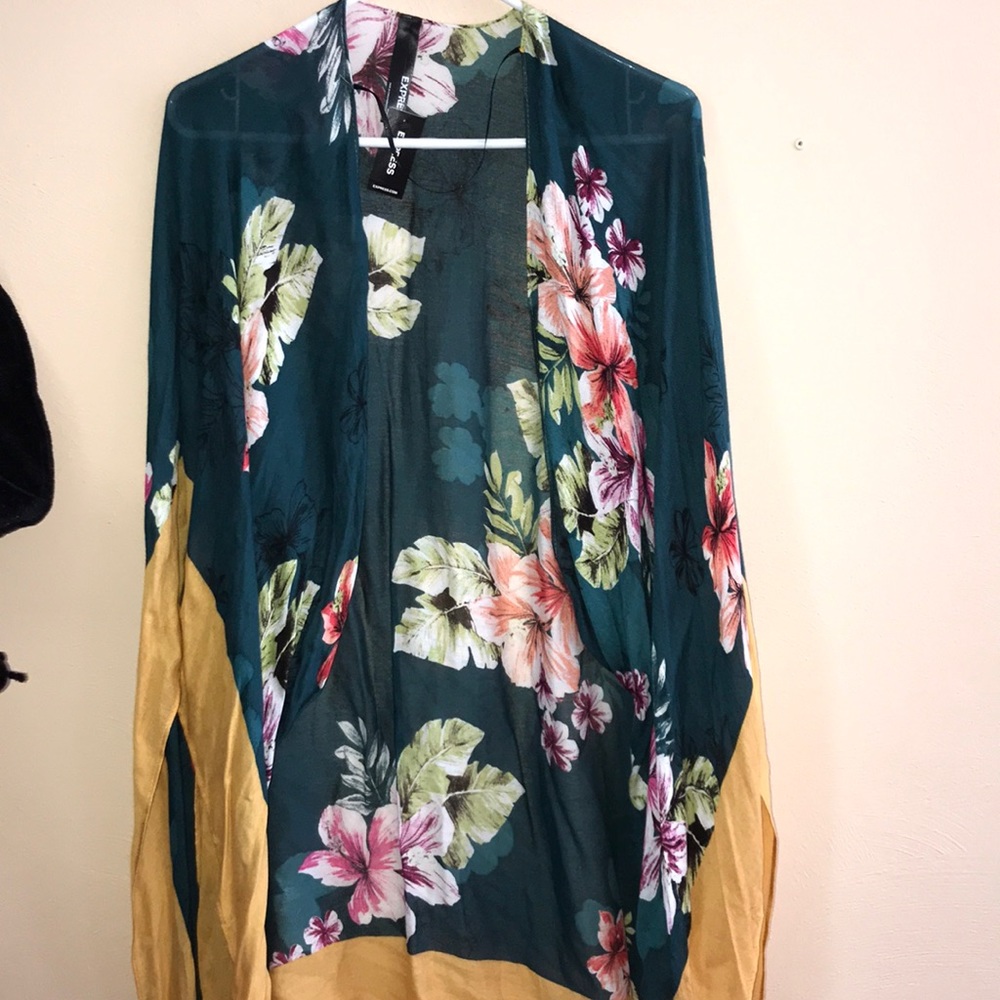 Green Floral Kimono